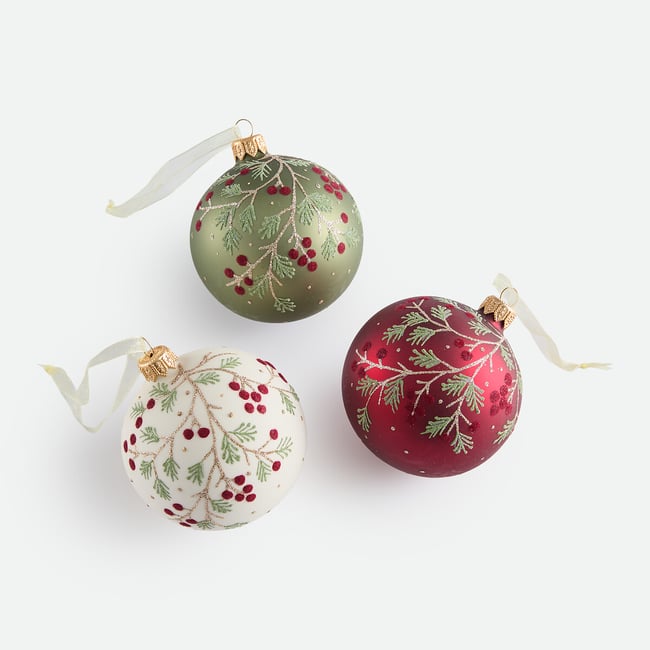 Lot de 6 boules de Noël en verre, CASPAR Couleur multicolore <span itemprop=