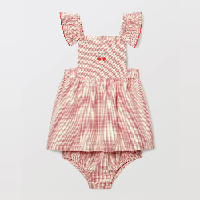 Robe avec bloomer à carreaux en coton eclat <span itemprop=