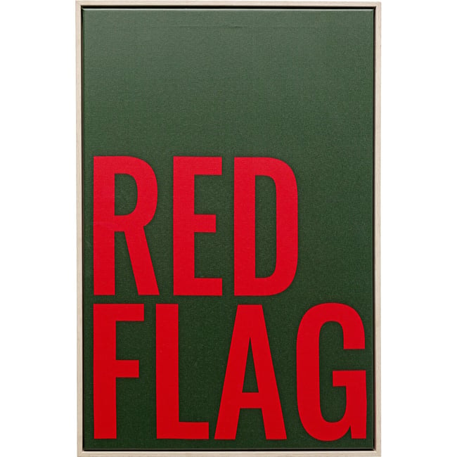 Toile à message, RED FLAG Couleur noir <span itemprop=