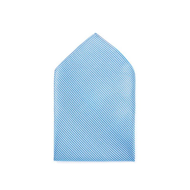 Pochette costume 100% soie motif lignes bleu clair <span itemprop=
