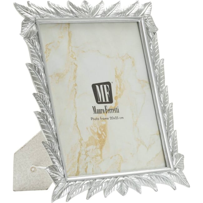 Cadre photo à feuillage sculpté en relief GLAM Couleur argenté <span itemprop=