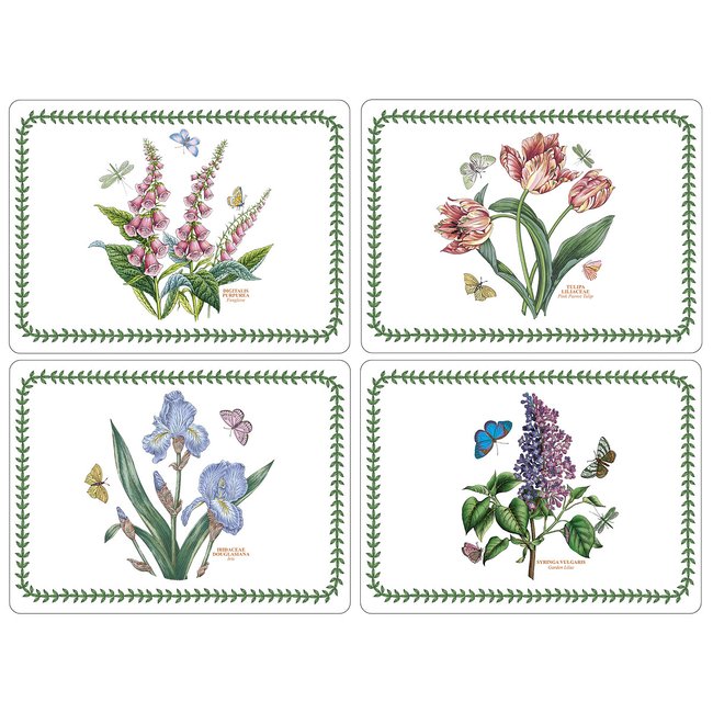 Set of 4 Botanic Garden Placemats, white, PIMPERNEL