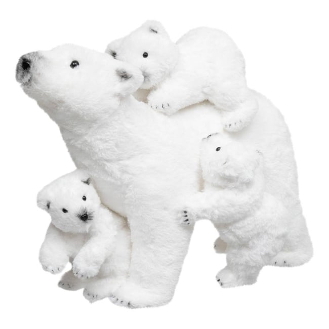 Décoration Noël, famille Ours, H 42 cm Couleur blanc <span itemprop=