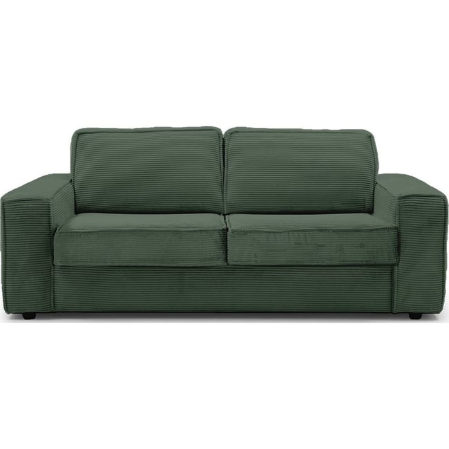 Canapé convertible express 3 places en velours côtelé - DARIO Couleur vert <span itemprop=
