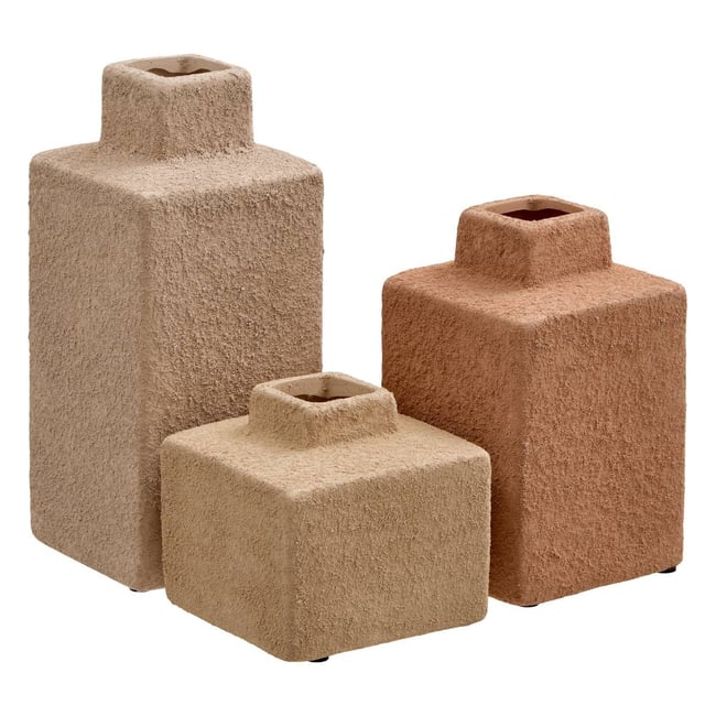 Lot de 3 soliflores en terre cuite RICK Couleur multicolore <span itemprop=