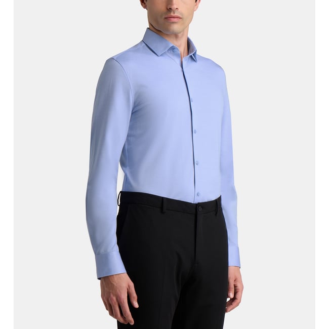 Chemise ajustée moxtek stretch bleu clair <span itemprop=