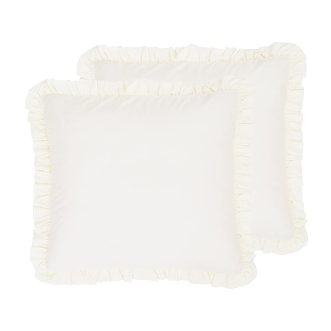 Lot de 2 taies d'oreiller à volant froncé SOFT PERCALE LILY - SENSEI MAISON