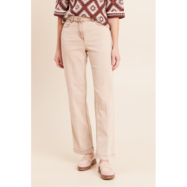 Jean coupe droite taille standard denim beige <span itemprop=