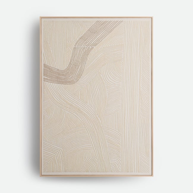 Tableau imprimé en 3D, largeur 85 x hauteur 120 cm, DUNA Couleur sable <span itemprop=