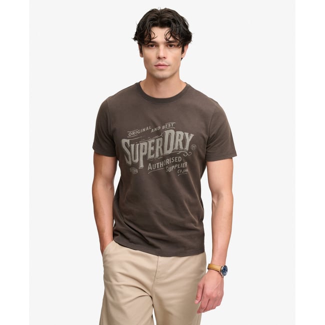 T-shirt Imprimé Workwear Vintage noir carbone <span itemprop=
