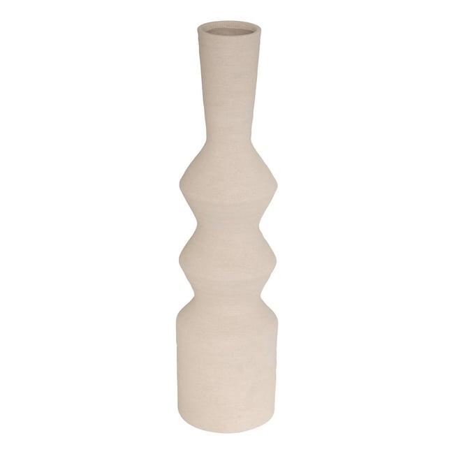 Vase design sculptural en dolomite EZIA Couleur creme <span itemprop=