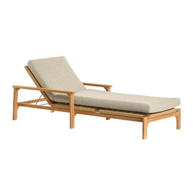 Bain de soleil inclinable en teck avec coussins gris chiné  PIANA gris_chine <span itemprop=