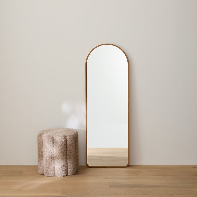 Espelho grande, em forma de arco, folheado de carvalho, comprimento 42 x altura 120 cm, IODUS natural <span itemprop=