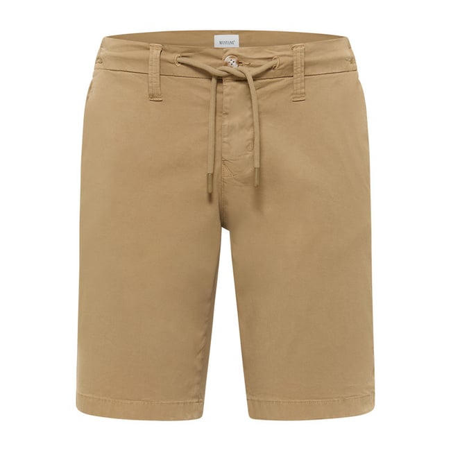 Short chino en coton beige uni avec une coupe droite et 4 poches - MUSTANG