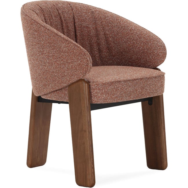 Chaise en frêne et tissu tissé main Couleur noyer, brique <span itemprop=