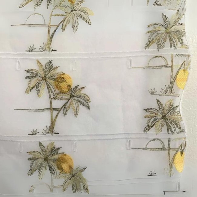 Modulable brodé de cocotiers jaune <span itemprop=