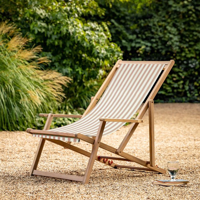 Ockley Striped Garden Deck Chair - SO'HOME