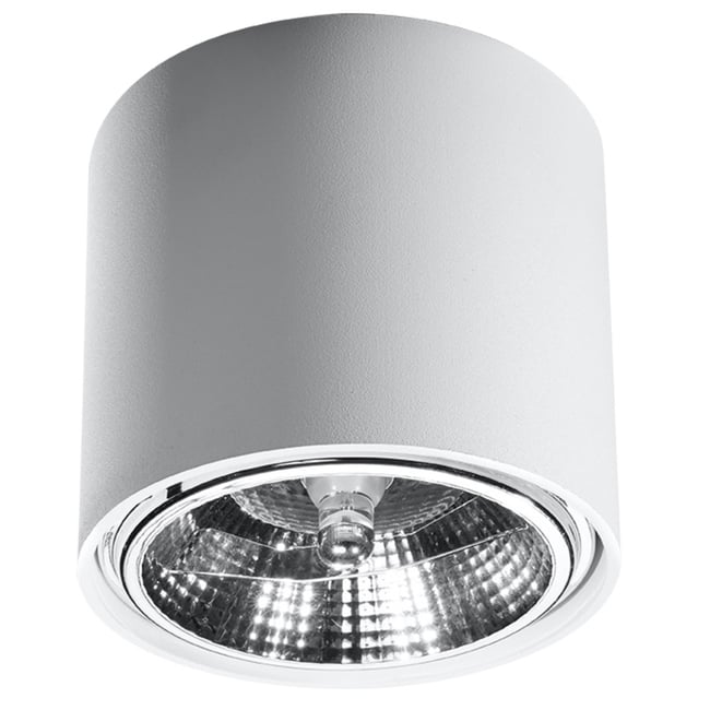 Plafonnier Aluminium Blanc GU10/ES111 1 Tiube Couleur blanc <span itemprop=