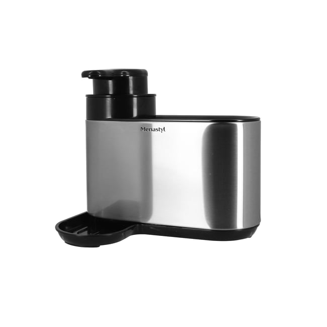 Organiseur évier 2 en 1 en acier inoxydable inox-noir <span itemprop=