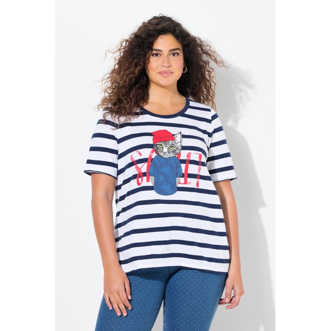 T-shirt motif chat blanc neige <span itemprop=
