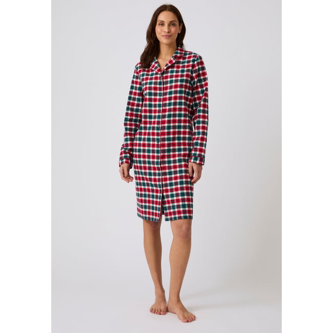 Liquette en flanelle pur coton multicolore rouge carreaux <span itemprop=