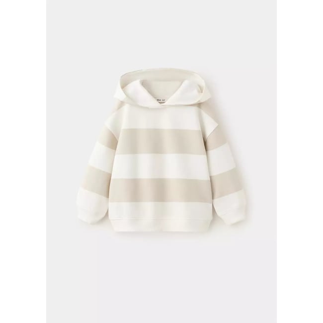 Sweat 100 % coton rayures blanc <span itemprop=