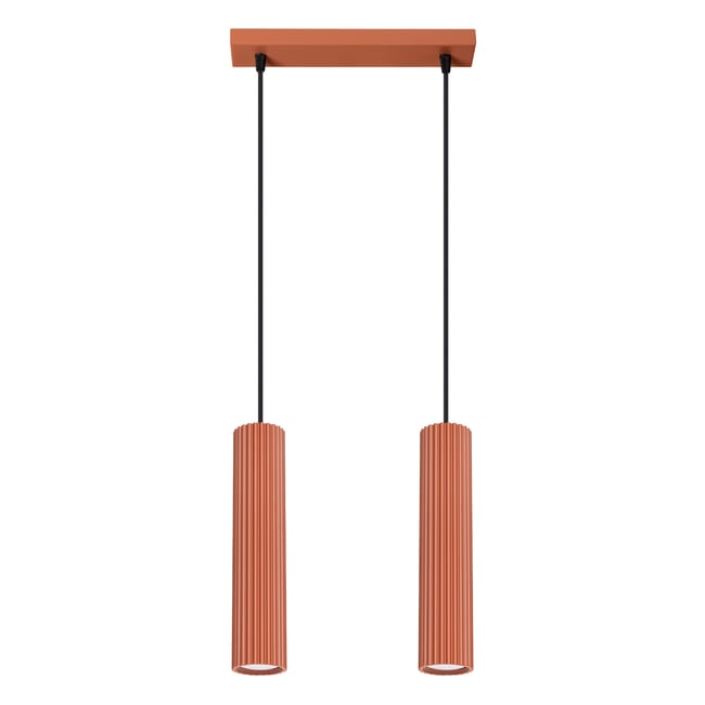Suspension Aluminium Ocre Rouge GU10 2 Karbon Couleur rouge <span itemprop=