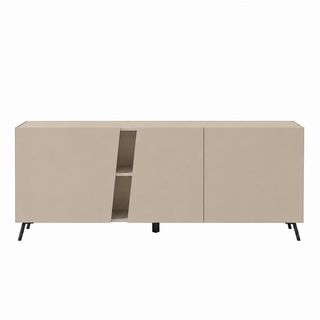 Buffet contemporain 3 portes, découpe diagonale LORA Couleur taupe <span itemprop=