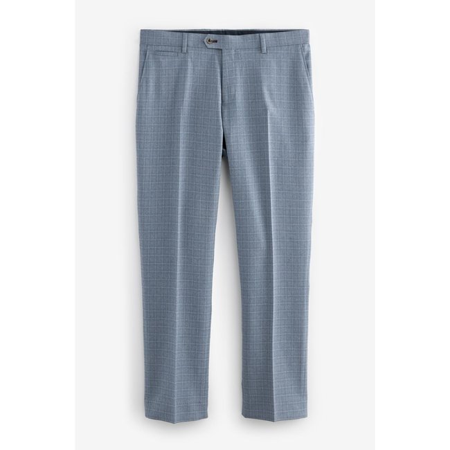 Pantalon de costume ajusté à carreaux bleu clair <span itemprop=
