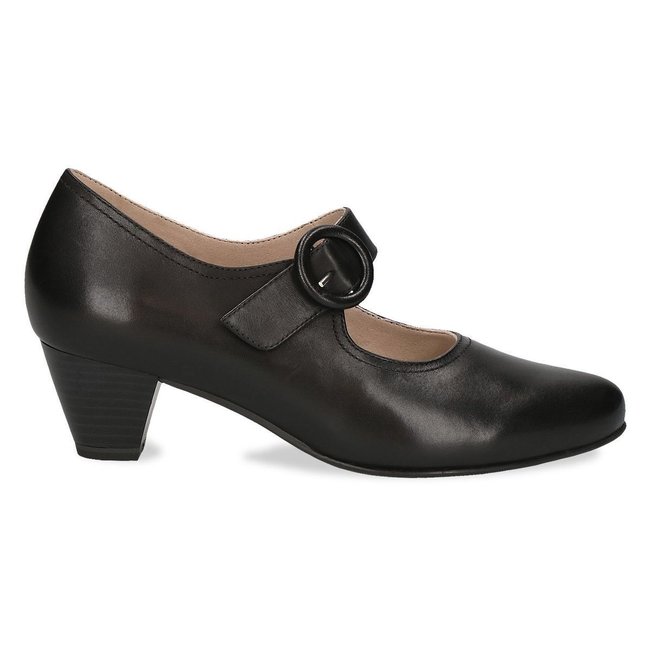 Escarpin en cuir noir nappa <span itemprop=