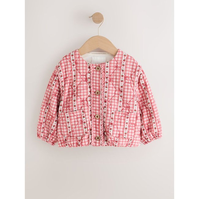 Veste matelassée vichy rouge <span itemprop=