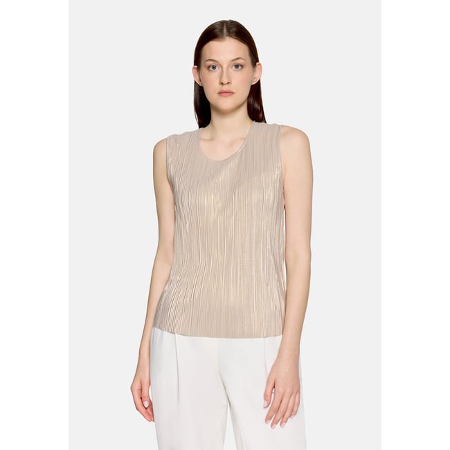 Haut casual à effet brillant gris <span itemprop=