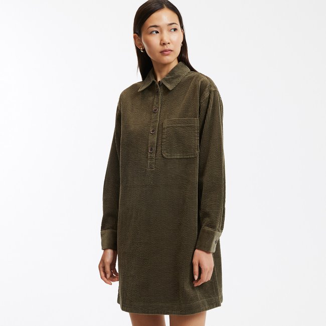 Korte jurk in geribd fluweel, Signature ALBANE - LA REDOUTE COLLECTIONS