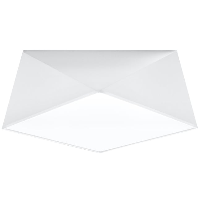 Plafonnier PVC Blanc E27 2 Hexa Couleur blanc <span itemprop=