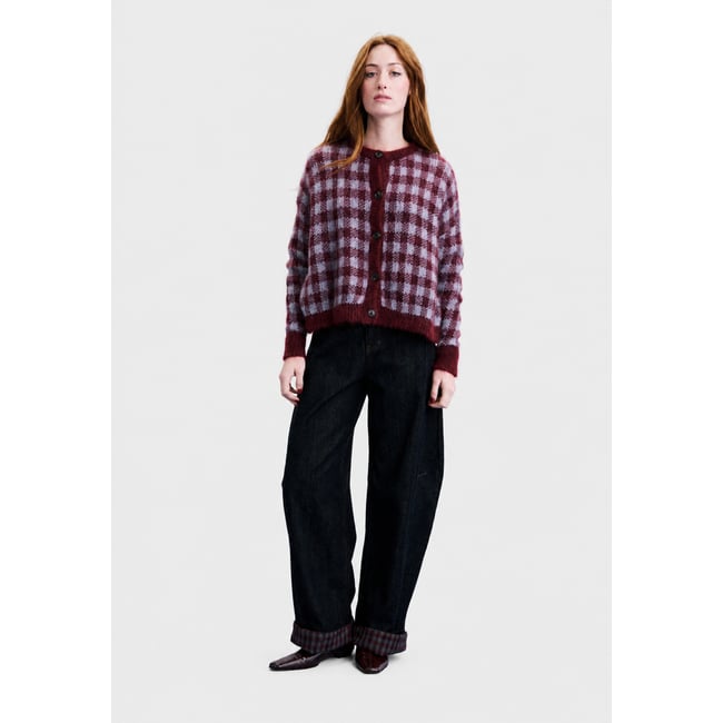 Cardigan Aomori en mohair AOMORI bordeaux <span itemprop=