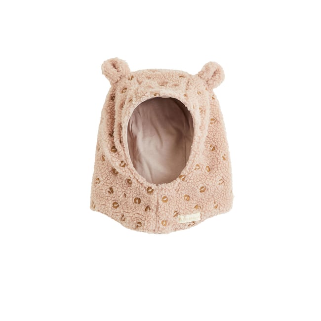 Cagoule bébé en sherpa Adele rose <span itemprop=