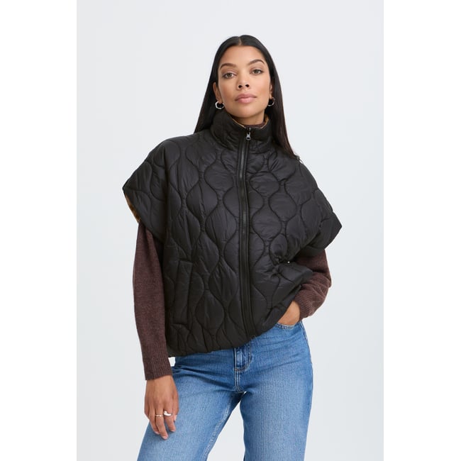 Gilet d'extérieur noir meteorite <span itemprop=