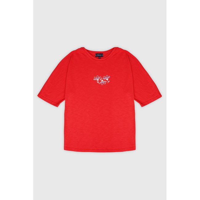T-shirt manches kimono en coton flammé tomato séri.faïence <span itemprop=