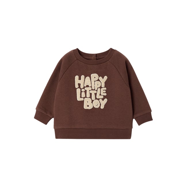 Sweat manches longues marron <span itemprop=