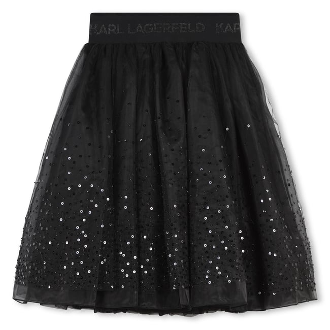 Jupon en tulle avec sequins black <span itemprop=
