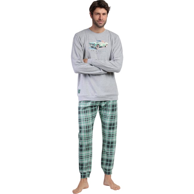Pyjama pantalon top manches longues Vintage Car Lois gris <span itemprop=