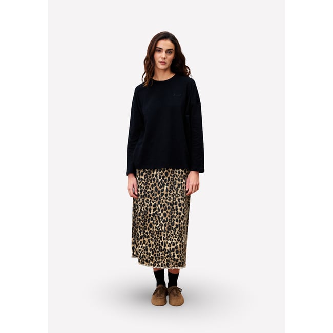 Jupe  en coton à motif léopard KARKADE leopard <span itemprop=