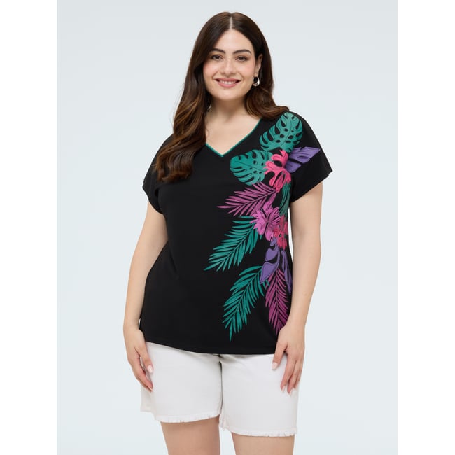 T-shirt à imprimé tropical - FIORELLA RUBINO