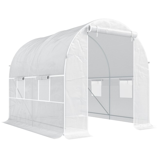 Serre tunnel PE Blanc - OUTSUNNY