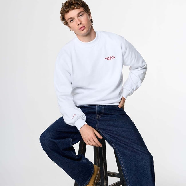 Red Bull Racing Sweat-Shirt À Col Rond Coupe Décontractée blanc <span itemprop=