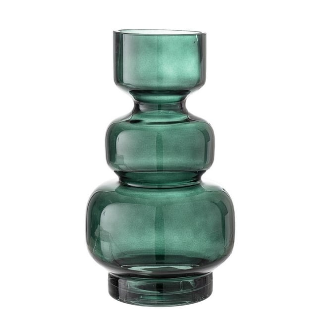 Vase design verre Couleur vert émeraude <span itemprop=