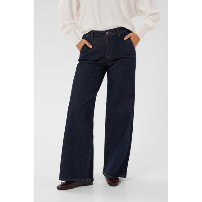 Jeans bleu dark blue unwashed denim <span itemprop=