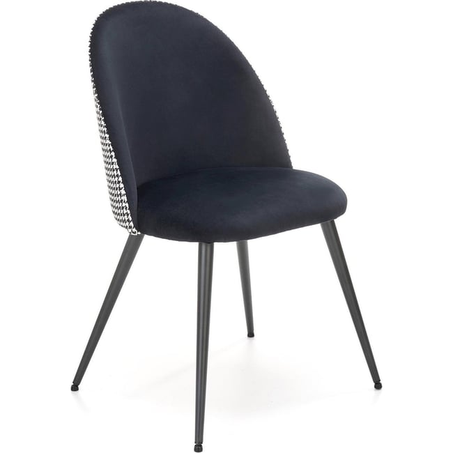 Chaise de salle à manger COLACHEL en velours Couleur noir et blanc <span itemprop=