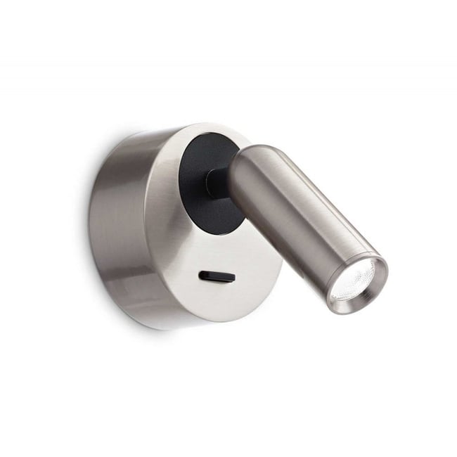 Applique De Chevet Nickel Led Orientable Anne Couleur argent <span itemprop=