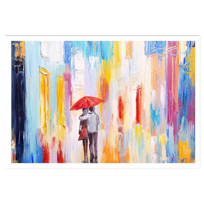 Affiche parapluie rouge - HEXOA